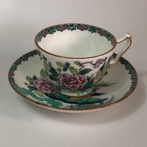 Vintage Crown Staffordshire England Fine Bone China Pheasant Teacup & Saucer